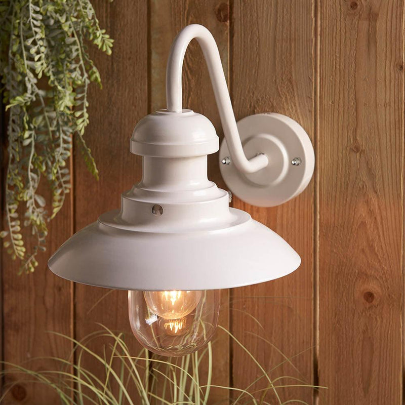 Endon Hereford White Outdoor Fisherman's Arm Wall Light