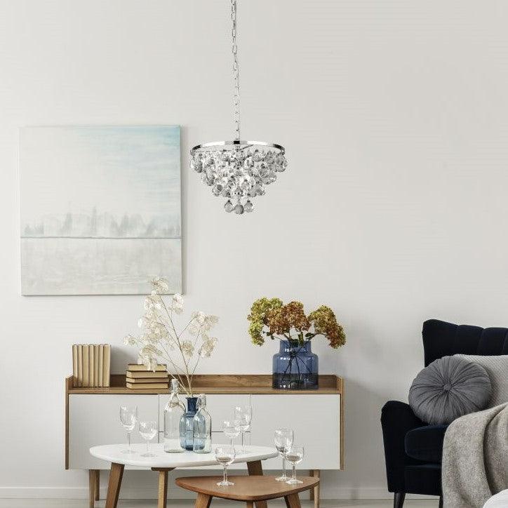 Michelle 4 Light Round Chrome Ceiling Pendant-Ceiling Pendant Lights-5-Tiffany Lighting Direct