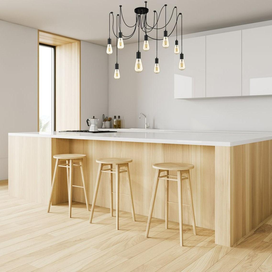 Searchlight Squiggle 9 Light Black Cable Ceiling Pendant-Ceiling Pendant Lights-2-Tiffany Lighting Direct