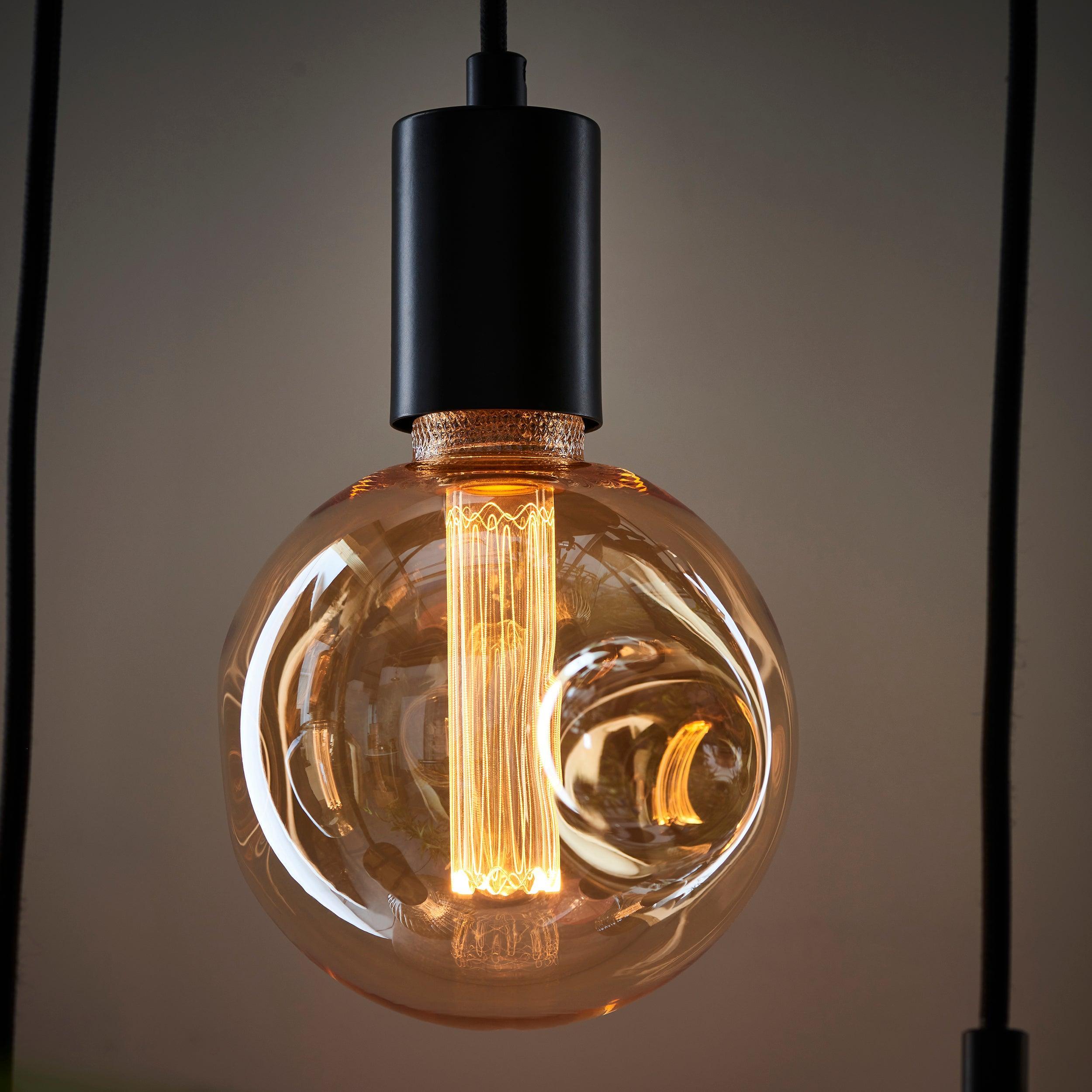 dimple amber tinted glass decorative 2 4w led e27 light bulb mDining room lighting