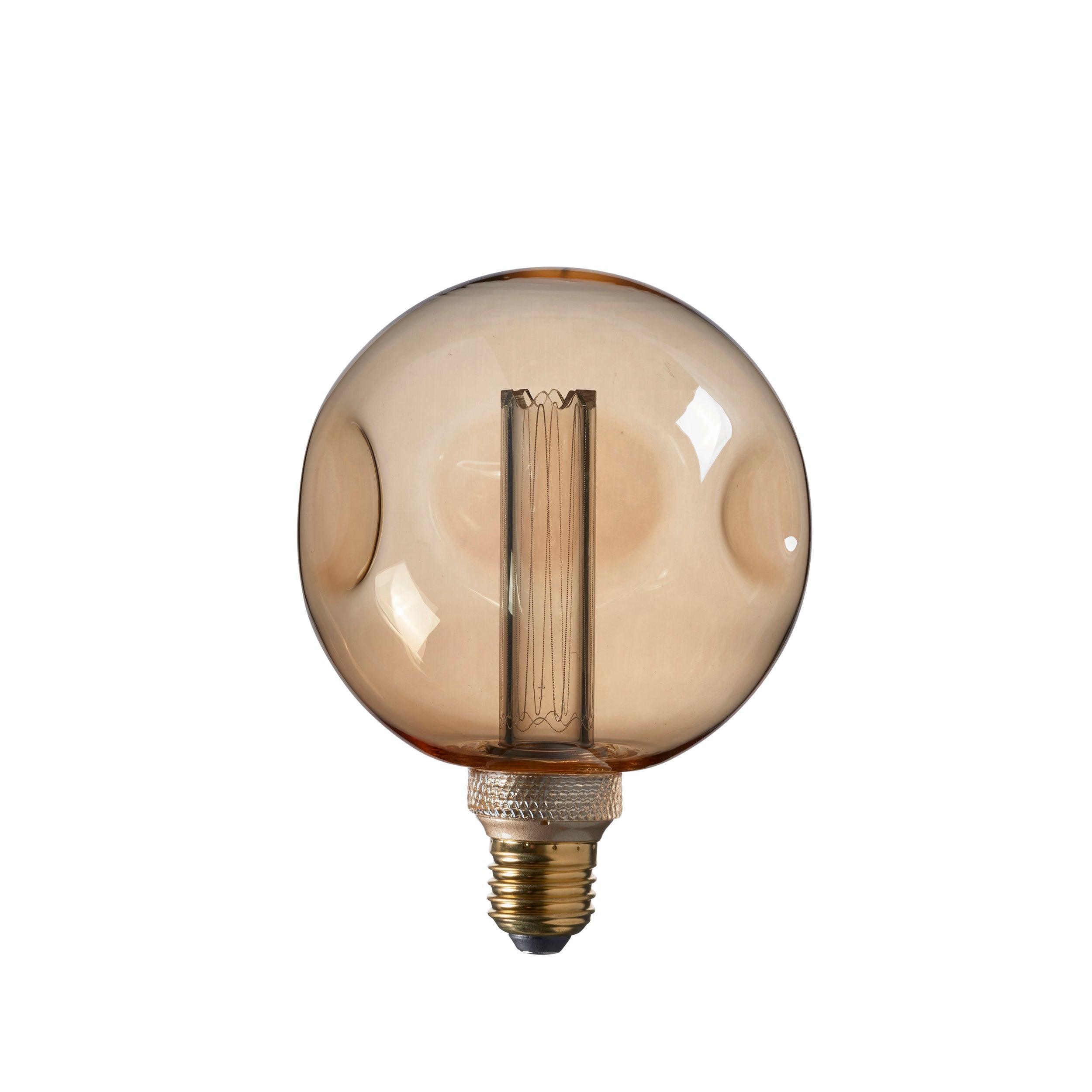 dimple amber tinted glass decorative 2 4w led e27 light bulb kitchen lighting image