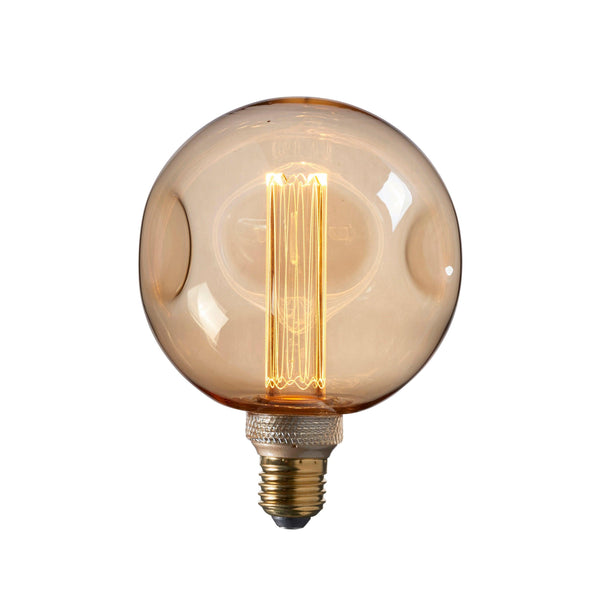 Dimple Amber Tinted Glass Decorative 2.4w LED E27 Light Bulb