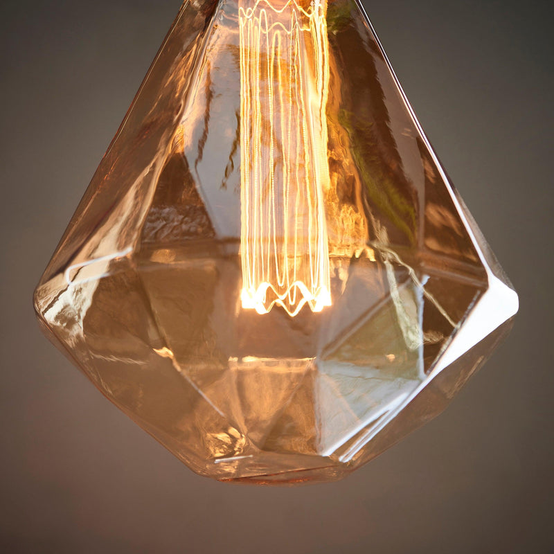Faceted Amber Tinted Decorative 2.4w LED E27 Light Bulb