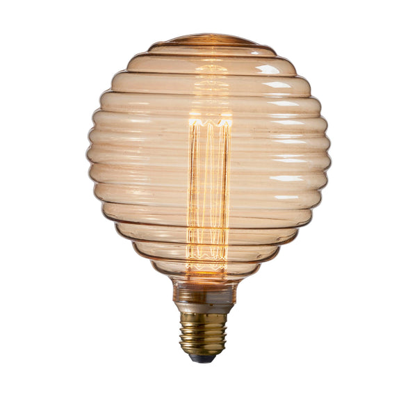 Beehive E27 Amber Tinted Ribbed 2.5w LED Light Bulb