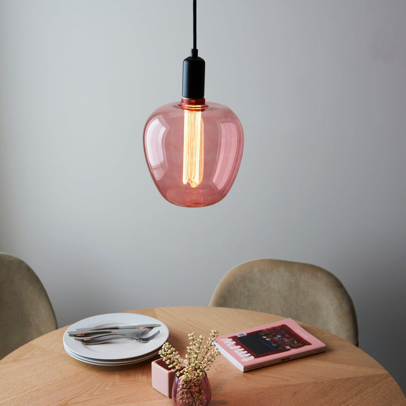 Roves Pink Tinted Glass Filament 2.8w LED E27 Light Bulb