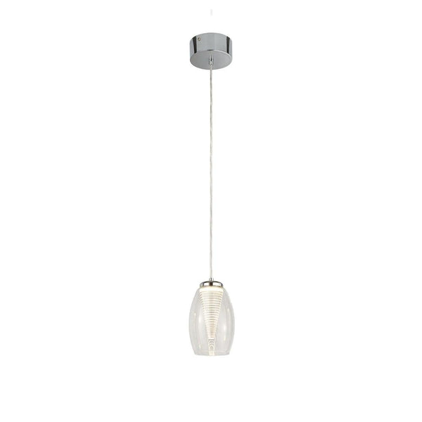 Cyclone 1 Light Pendant - Clear Glass Shade Searchlight