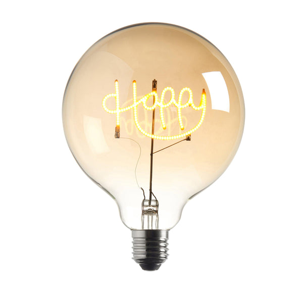 Happy LED Filament Amber Globe Decorative 2w Light Bulb