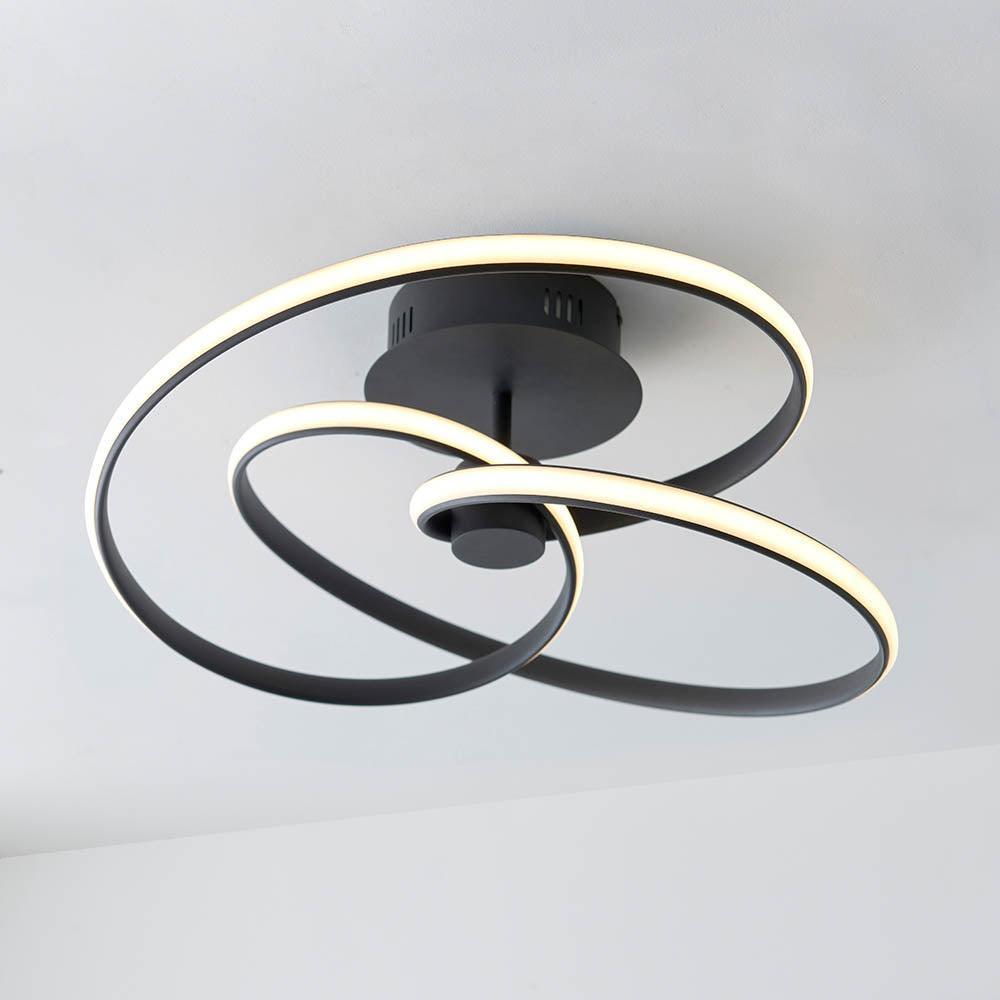 Endon Dune 1 Light Black LED Semi Flush Ceiling Light Living Room Image 5