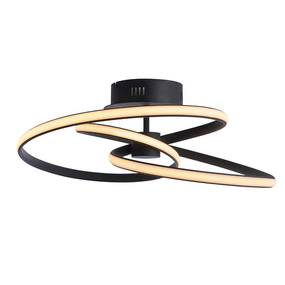 Endon Dune 1 Light Black LED Semi Flush Ceiling Light Living Room Image 8