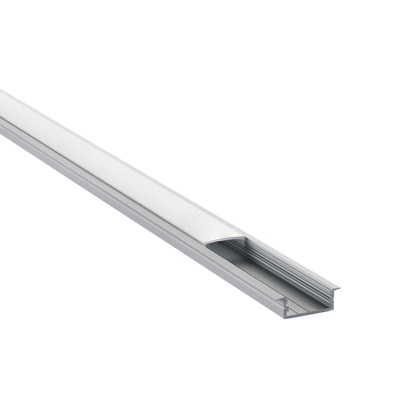 RigelSLIM Recessed Wide 2m Aluminium Profile/Extrusion Silver