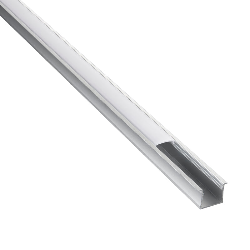 Rigel Recessed Wide 2m Aluminium Profile/Extrusion Silver