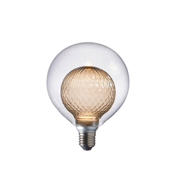 Aylo Grey Decorative Double Globe 3w LED E27 Light Bulb