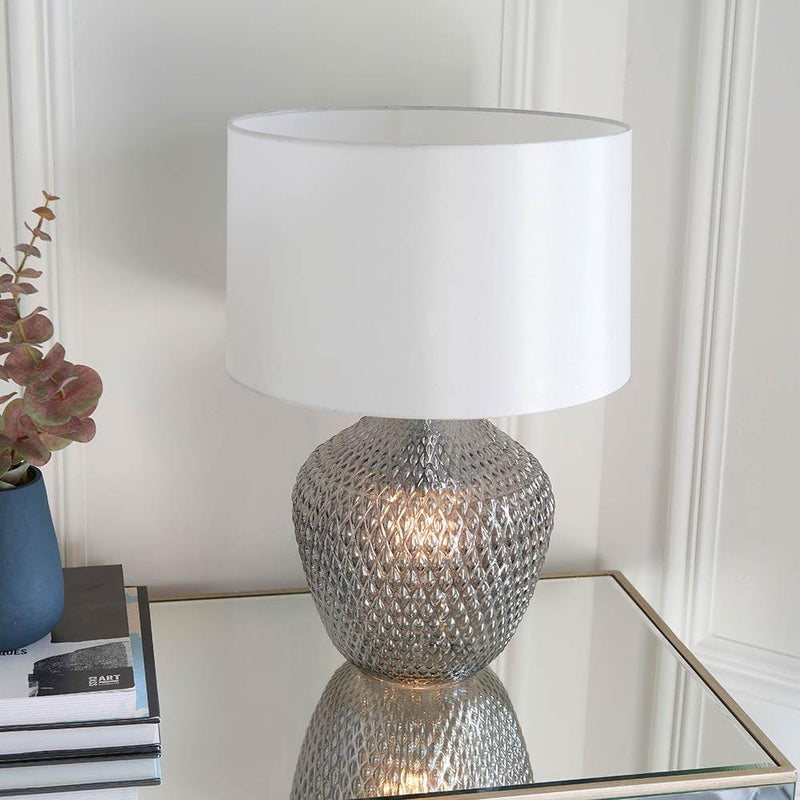 Endon Chelworth 2 Light Grey Tinted Glass Table Lamp 6