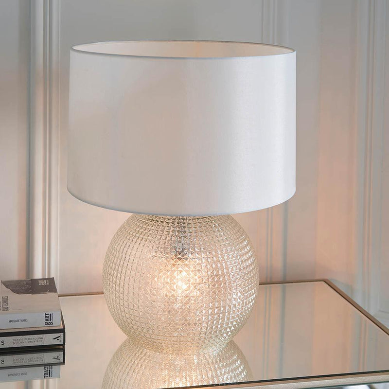 Endon Knighton 2 Light Clear Prism Patterned Glass Table Lamp 5