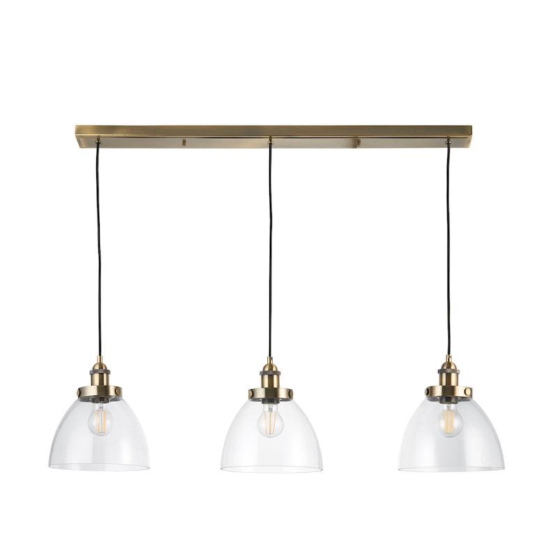 Hansen Linear Brass Ceiling Light by Endon Lighting