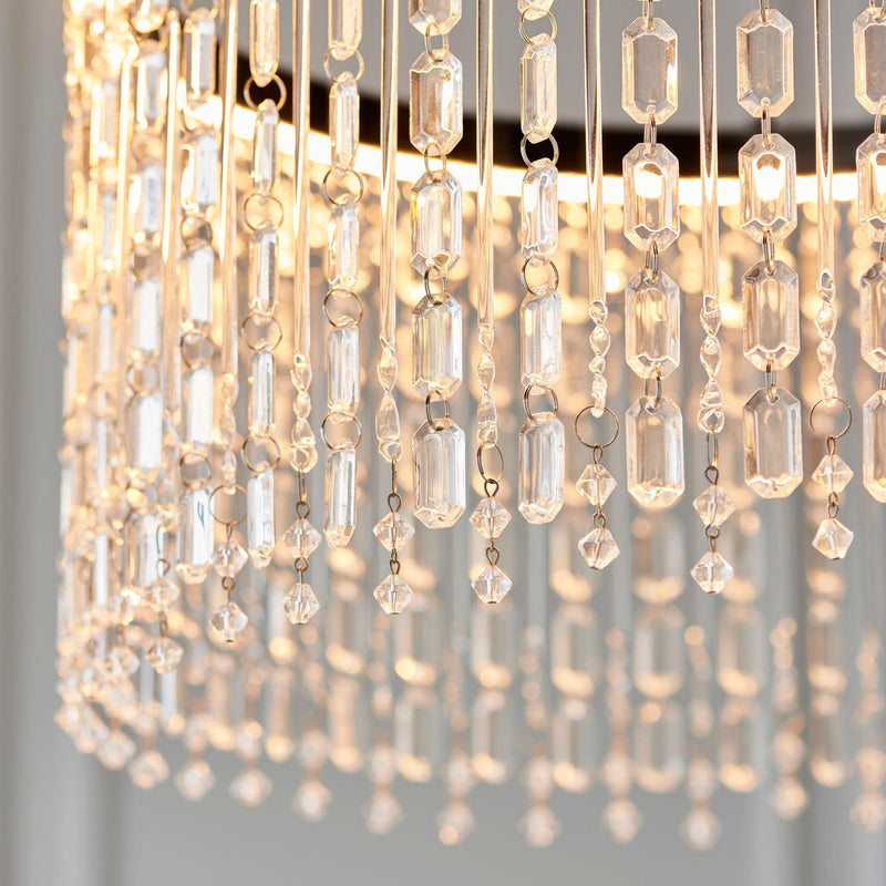 Liliana LED Chrome & Crystal Glass Ceiling Pendant