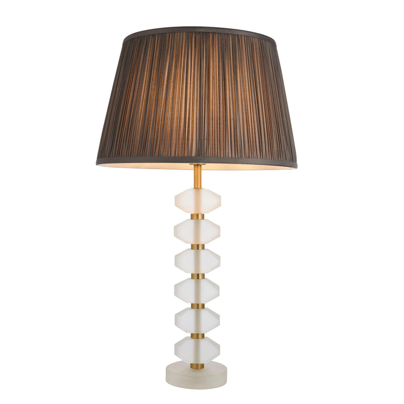 Endon Annabelle Crystal Glass Table Lamp With Charcoal Shade 1