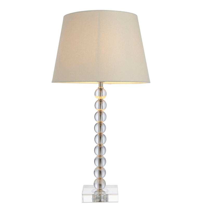 Endon Adelie. Clear Table Lamp + Cici 12 inch Ivory Shade 1