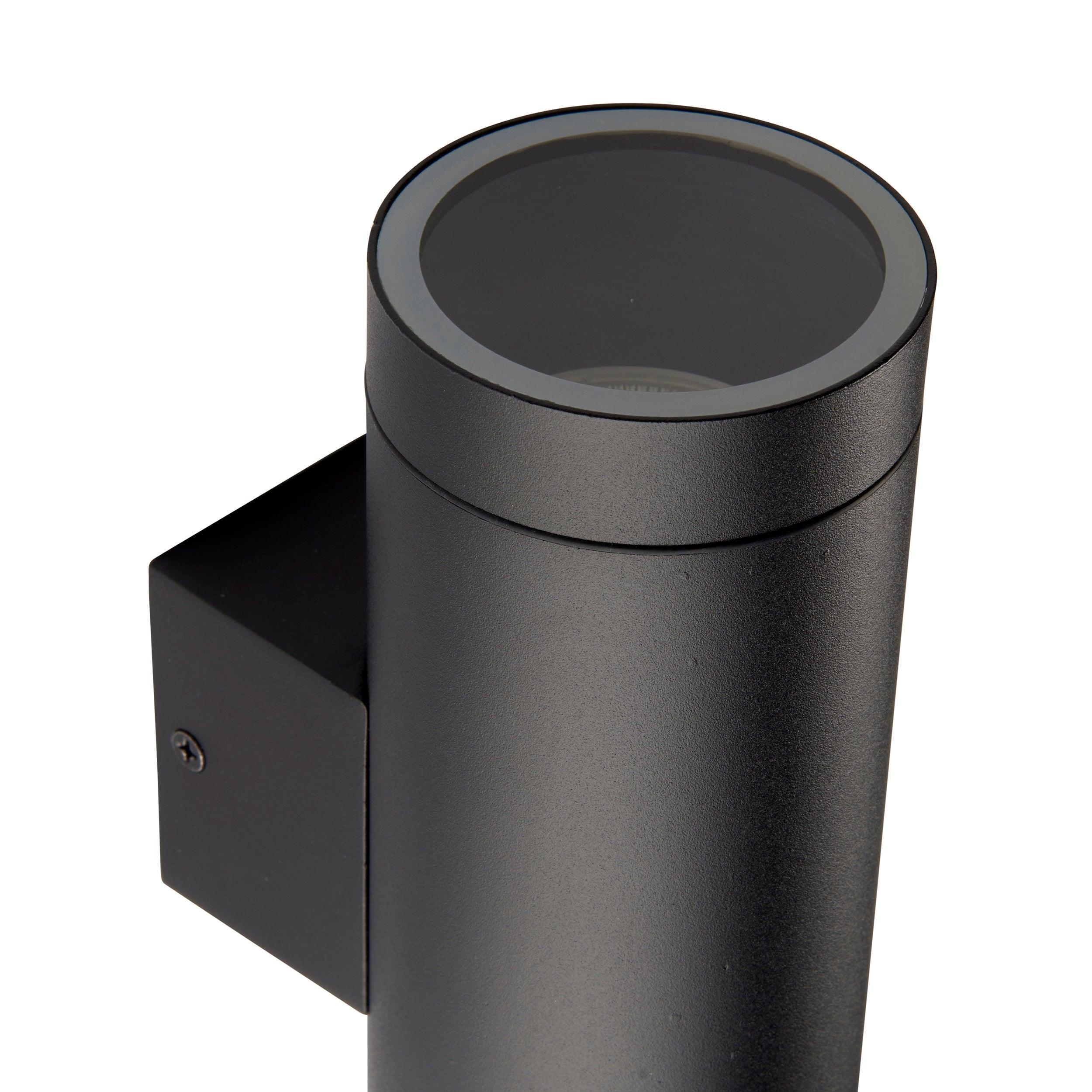 palin black xl outdoor wall light ip44 7w by saxby lighting, close up image 90