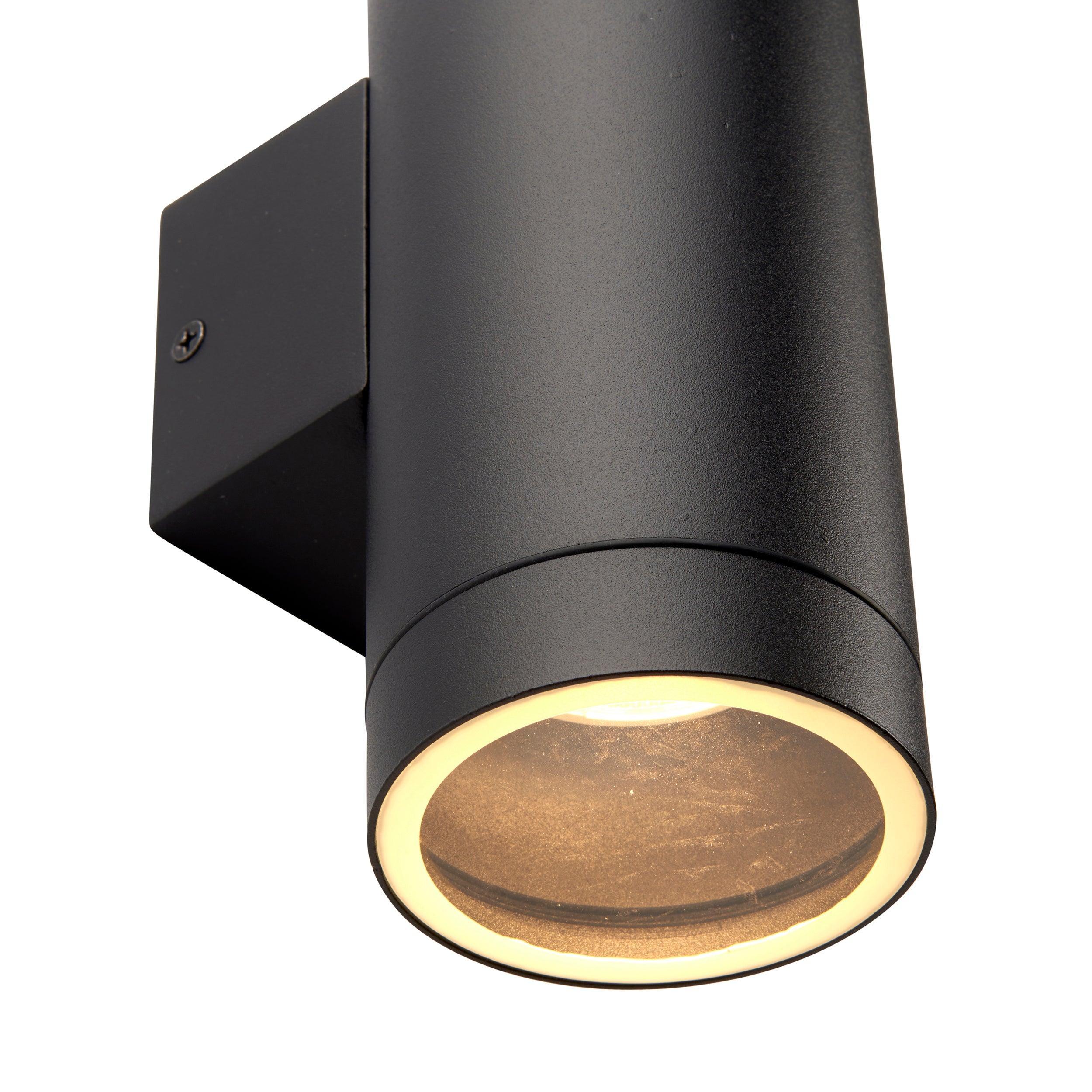 palin black xl outdoor wall light ip44 7w by saxby lighting, close up image 72