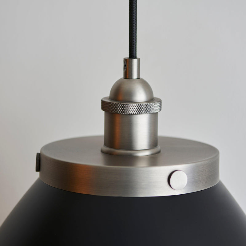 Franklin Pewter Industrial Style Ceiling Pendant - 34cm