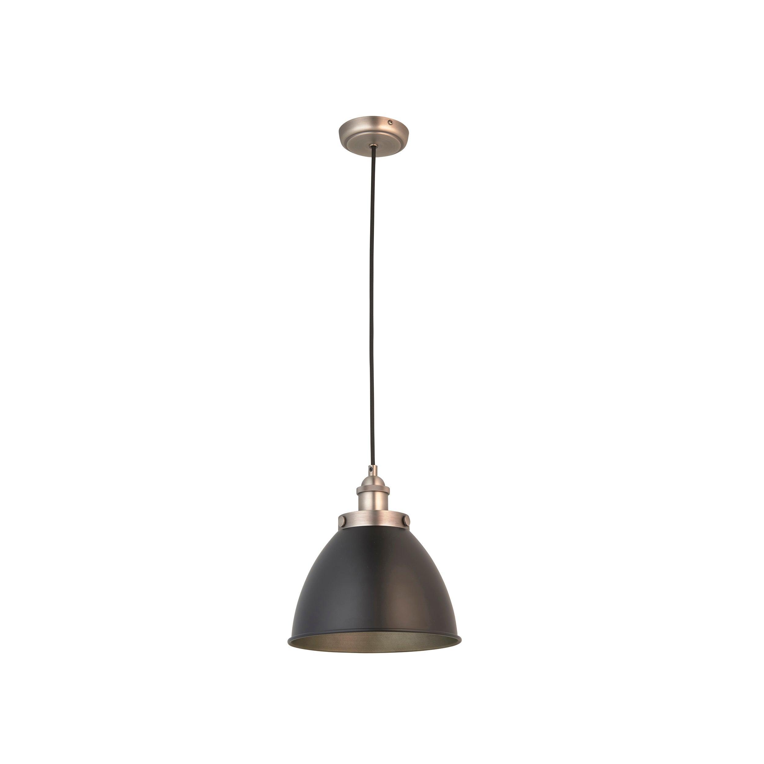 Franklin Small Pewter Industrial Ceiling Pendant - 24cm-Ceiling Pendant Lights-Endon Lighting hallway lighting photo Tiffany Lighting Direct
