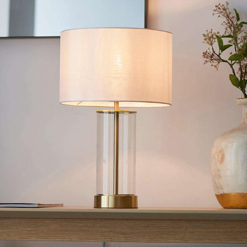 Lessina 1 Light Small Brass & Glass Touch Table Lamp