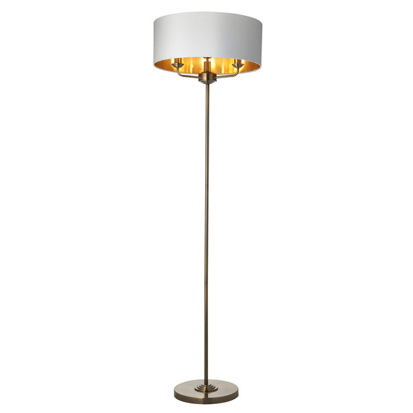 Endon Highclere 3 Light Antique Brass Floor Lamp by Endon Lighting 1