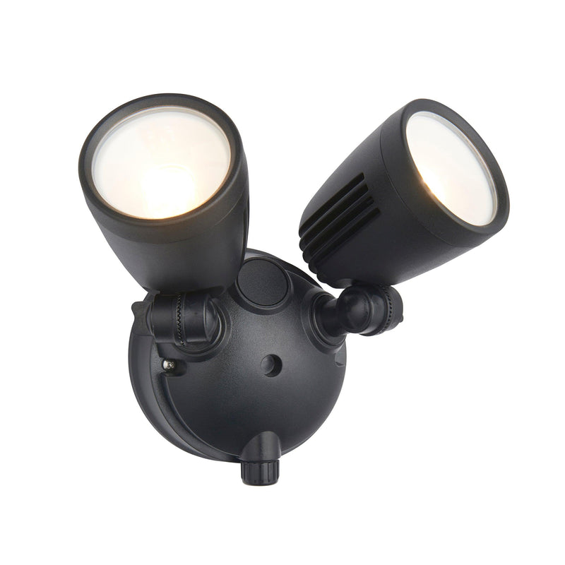 Salde Twin LED Black Outdoor Security Wall Light IP54 10W