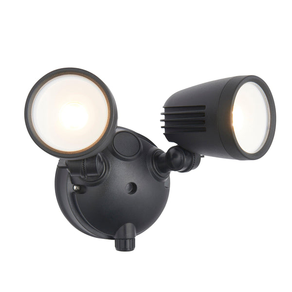 Salde Twin LED Black Outdoor Security Wall Light IP54 10W