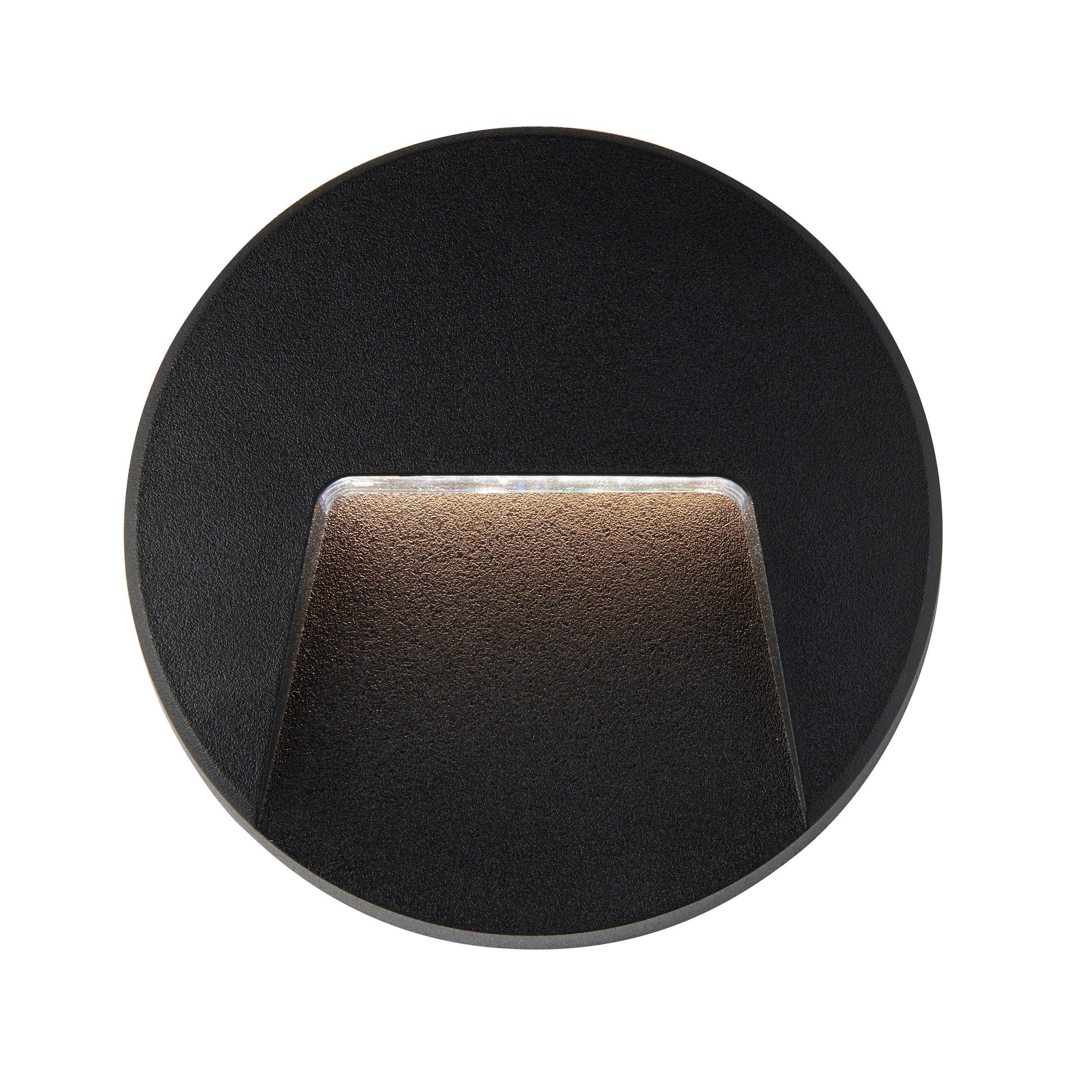 severus black round outdoor wall light ip65 2 8w cct by saxby lighting, close up image 71