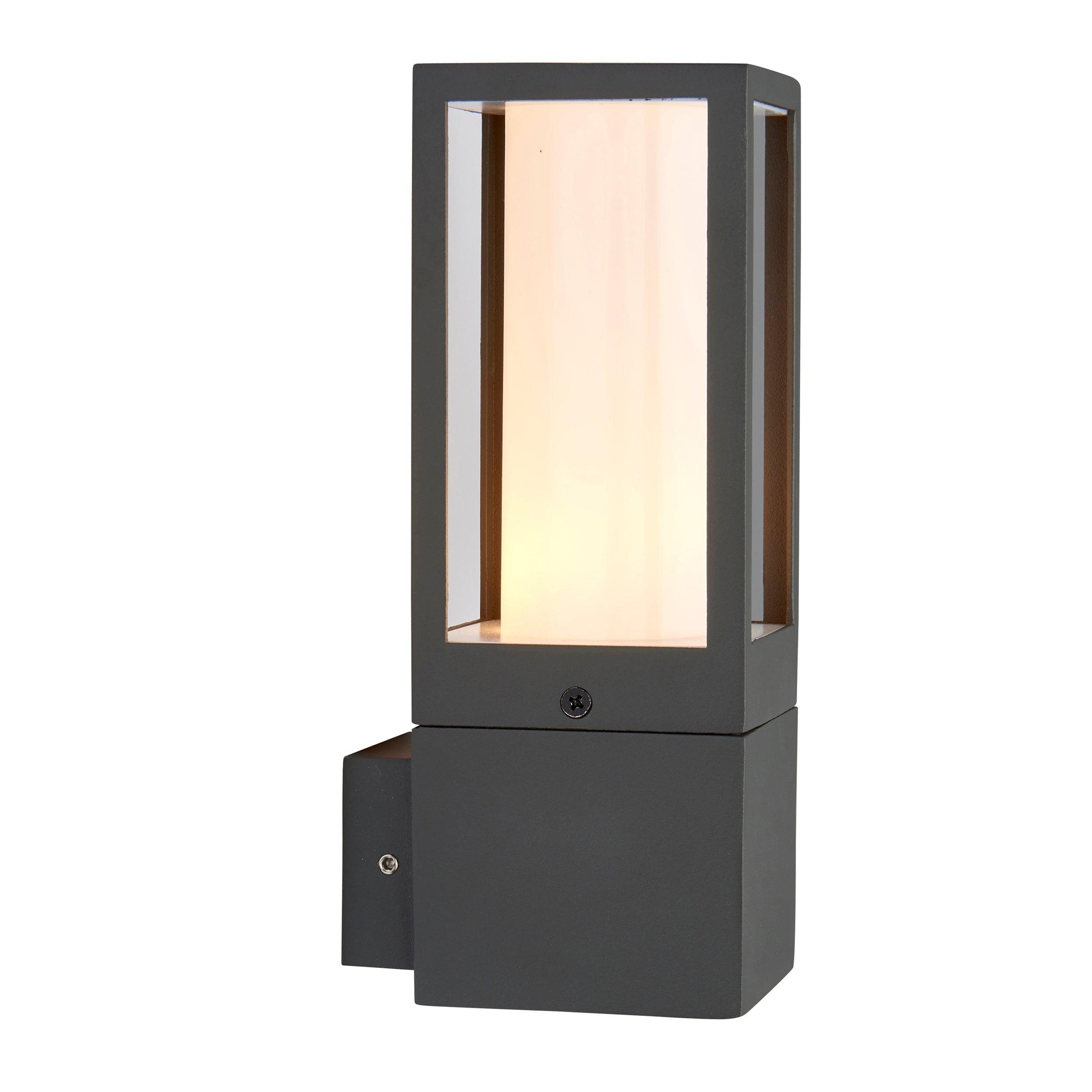 lantern black outdoor wall light ip44 7w by saxby lighting, close up image 143