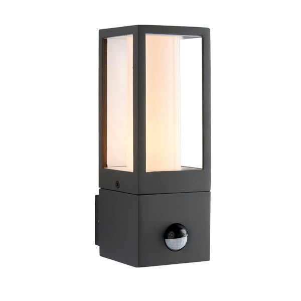 Lantern PIR Grey Outdoor Wall Light IP44 7W