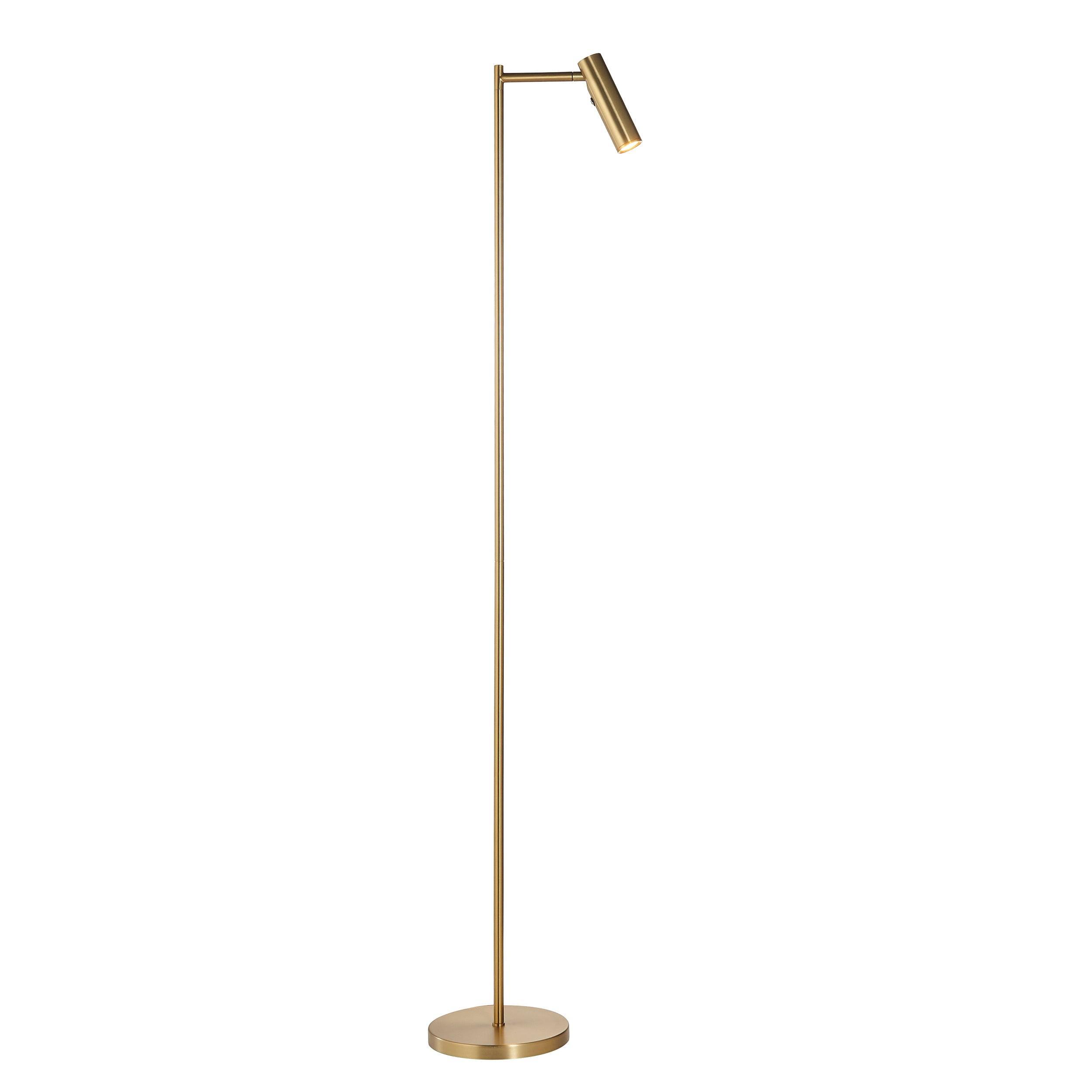 dedicated reader brass led floor lamp by Endon Lighting Living room close up image