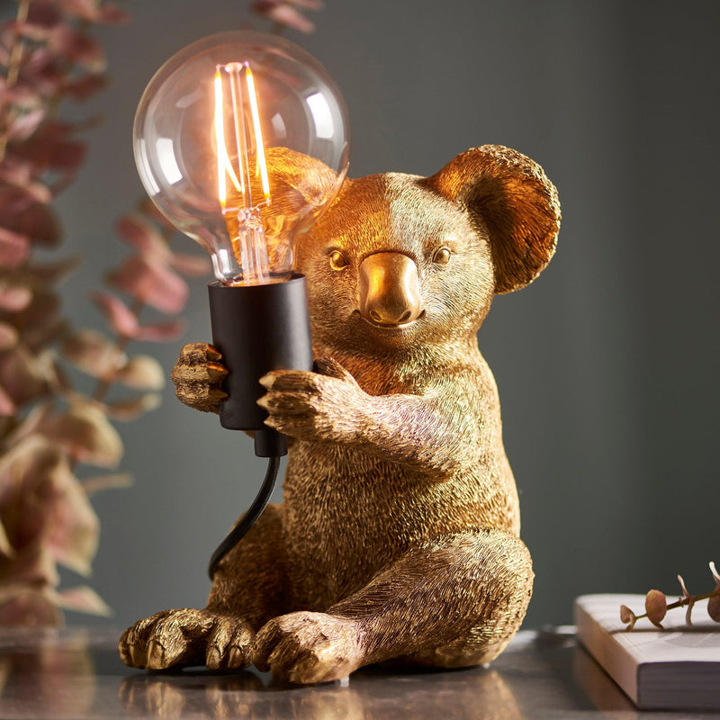 Living Lighting Koala Vintage Gold Table Lamp