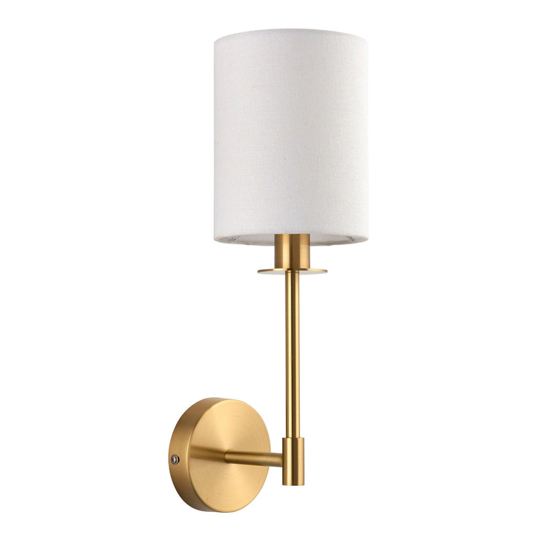 Martine Brass Wall Light With Vintage White Shade Bedroom Image