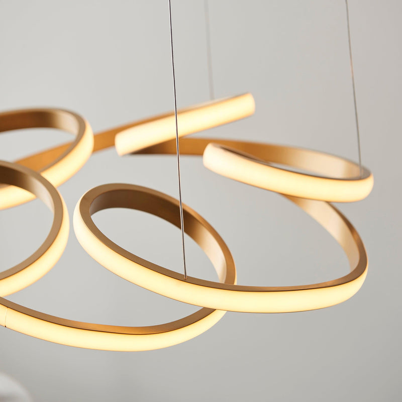 Spiral Gold Modern LED Ceiling Pendant Light