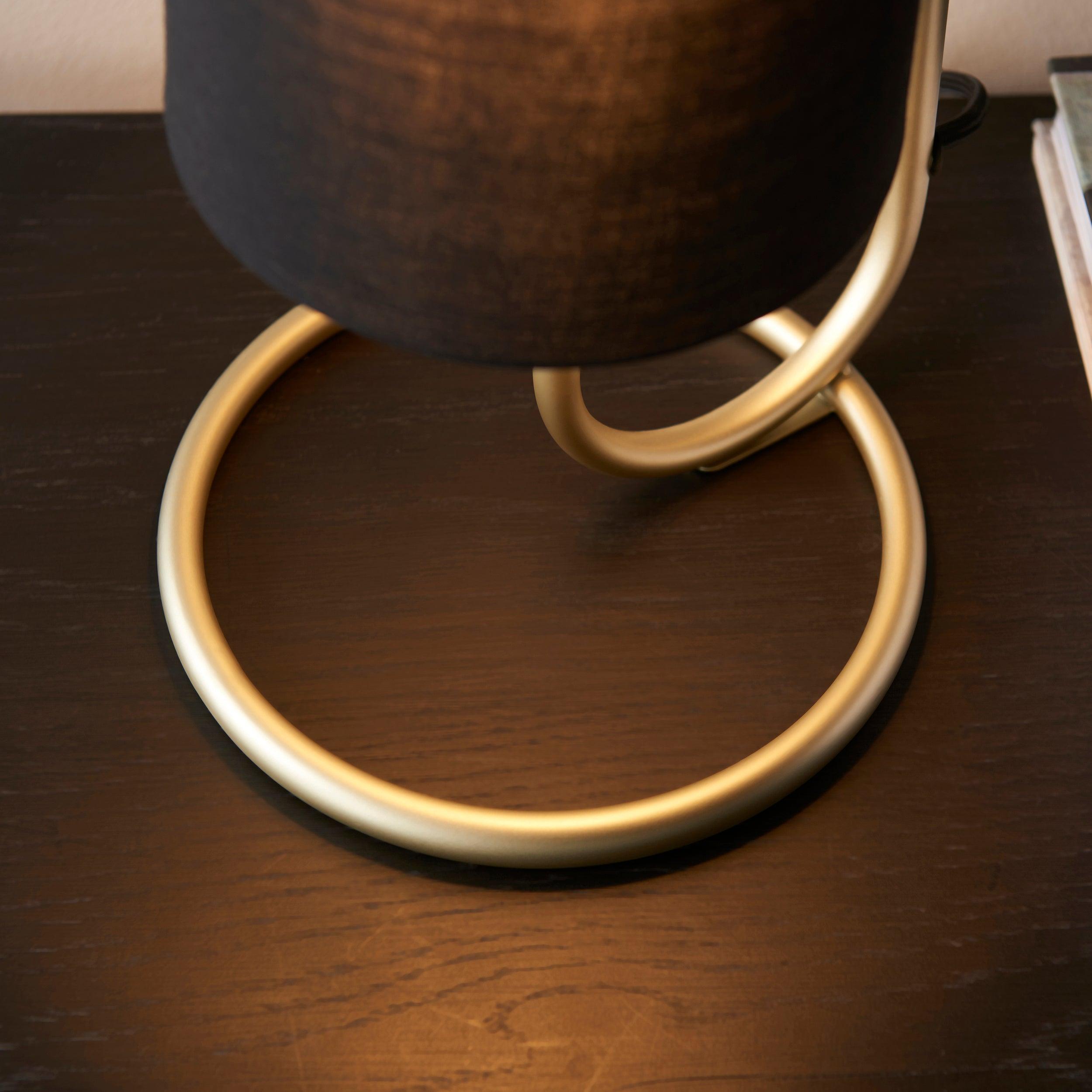 Kilburn Brass Table Lamp - With Black Fabric Shade-Living Lights-Living-Room-Tiffany Lighting Direct-[image-position]