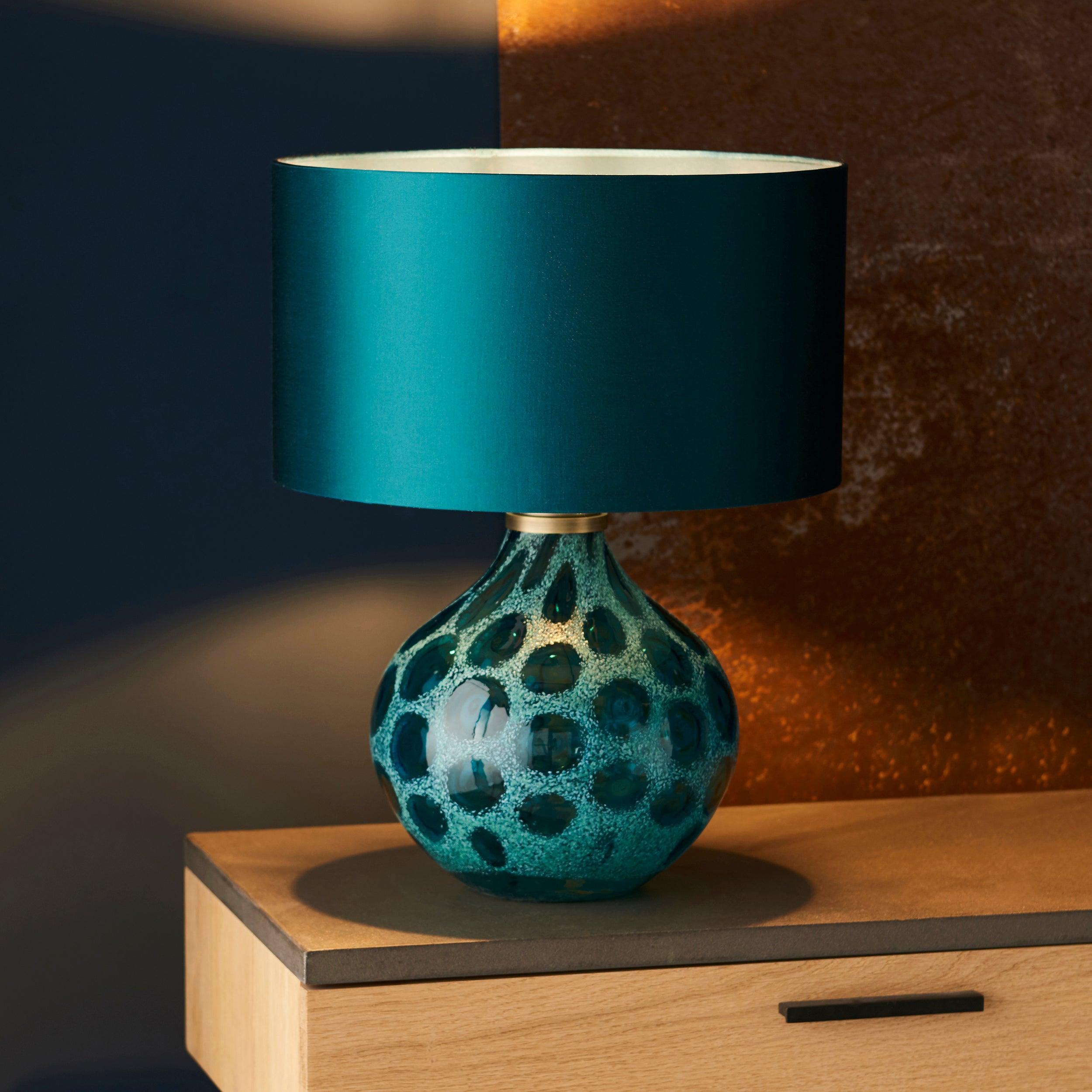 Living Lights Aqua Teal Artisan Glass Table Lamp Base-Living Lights-Living-Room-Tiffany Lighting Direct-[image-position]
