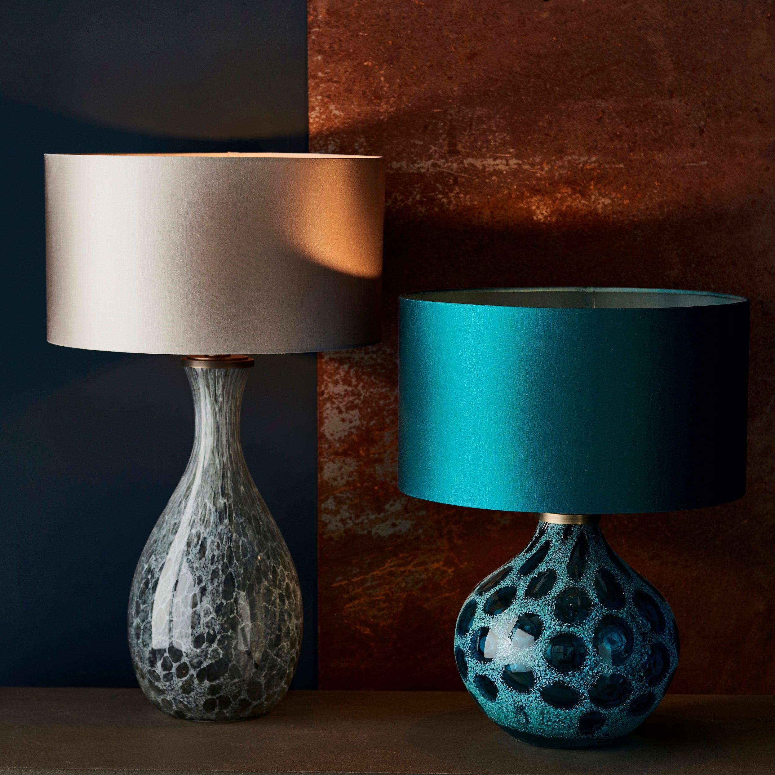 Living Lights Aqua Teal Artisan Glass Table Lamp Base-Living Lights-Living-Room-Tiffany Lighting Direct-[image-position]
