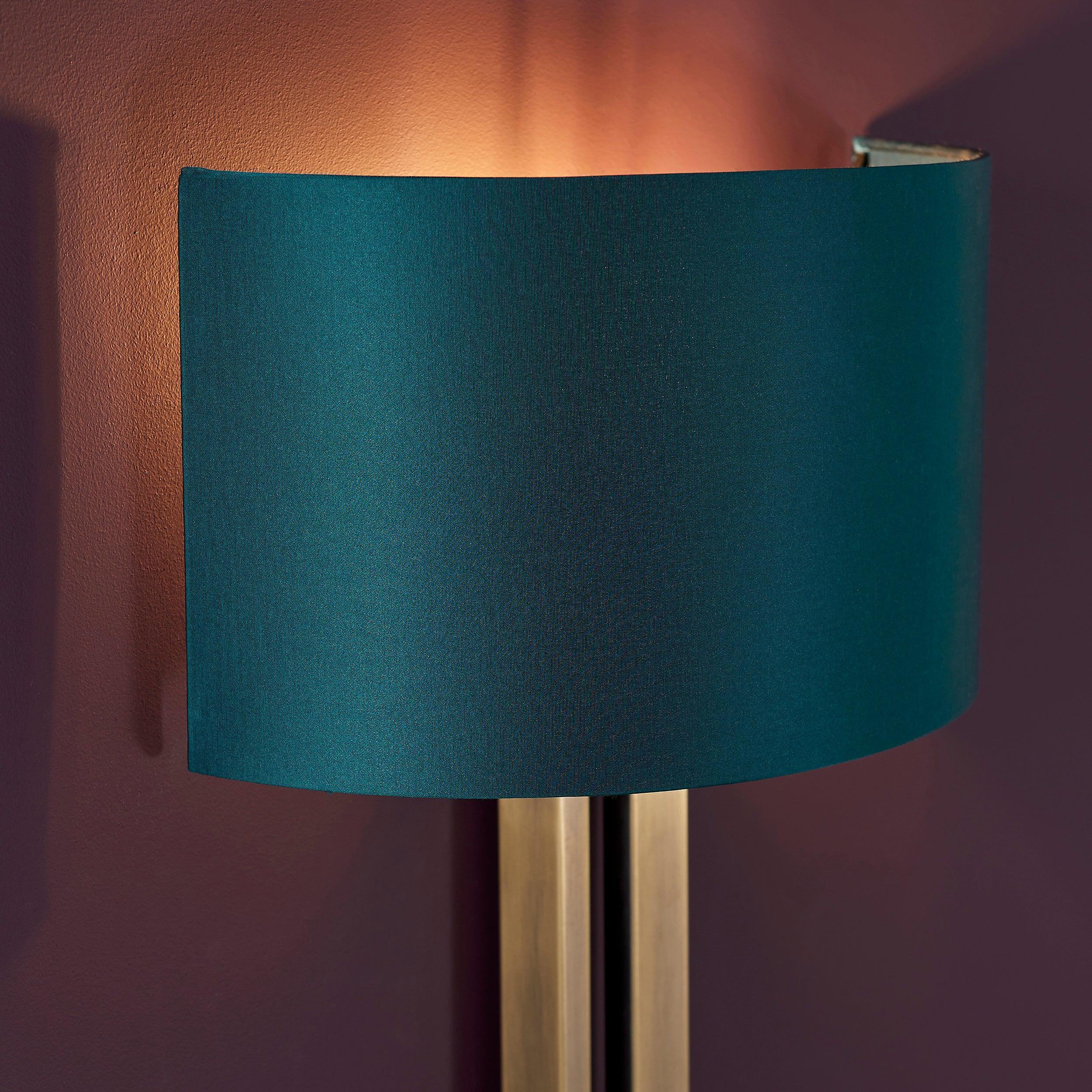 Venice Brass Art Deco Wall Light with Teal Shade Living Room Shade Image