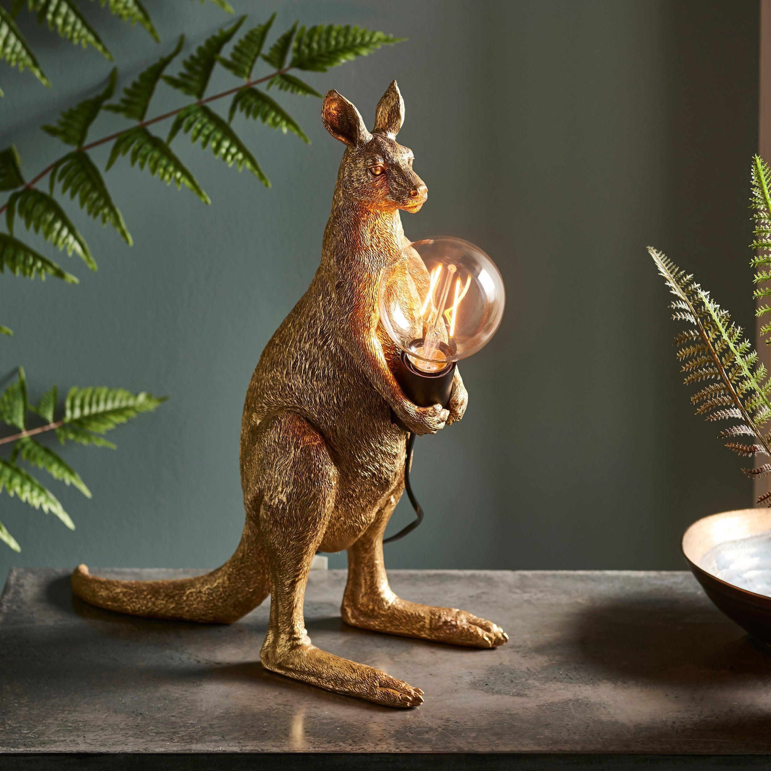 Living Lighting Kanga Gold Kangaroo Table Lamp-Living Lights-Living-Room-Tiffany Lighting Direct-[image-position]