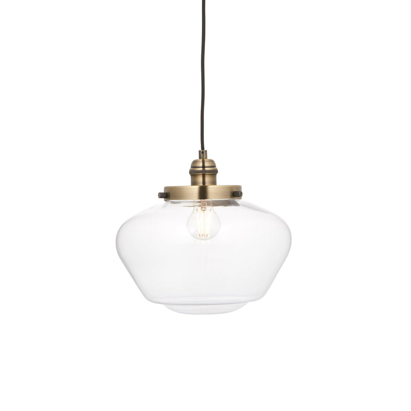 Westbourne Brass Pendant Ceiling Light - Clear Glass shade
