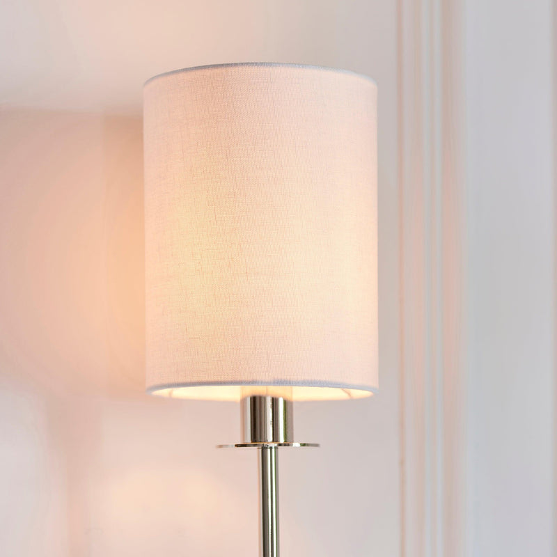 Martine Nickel Wall Light With Vintage White Shade