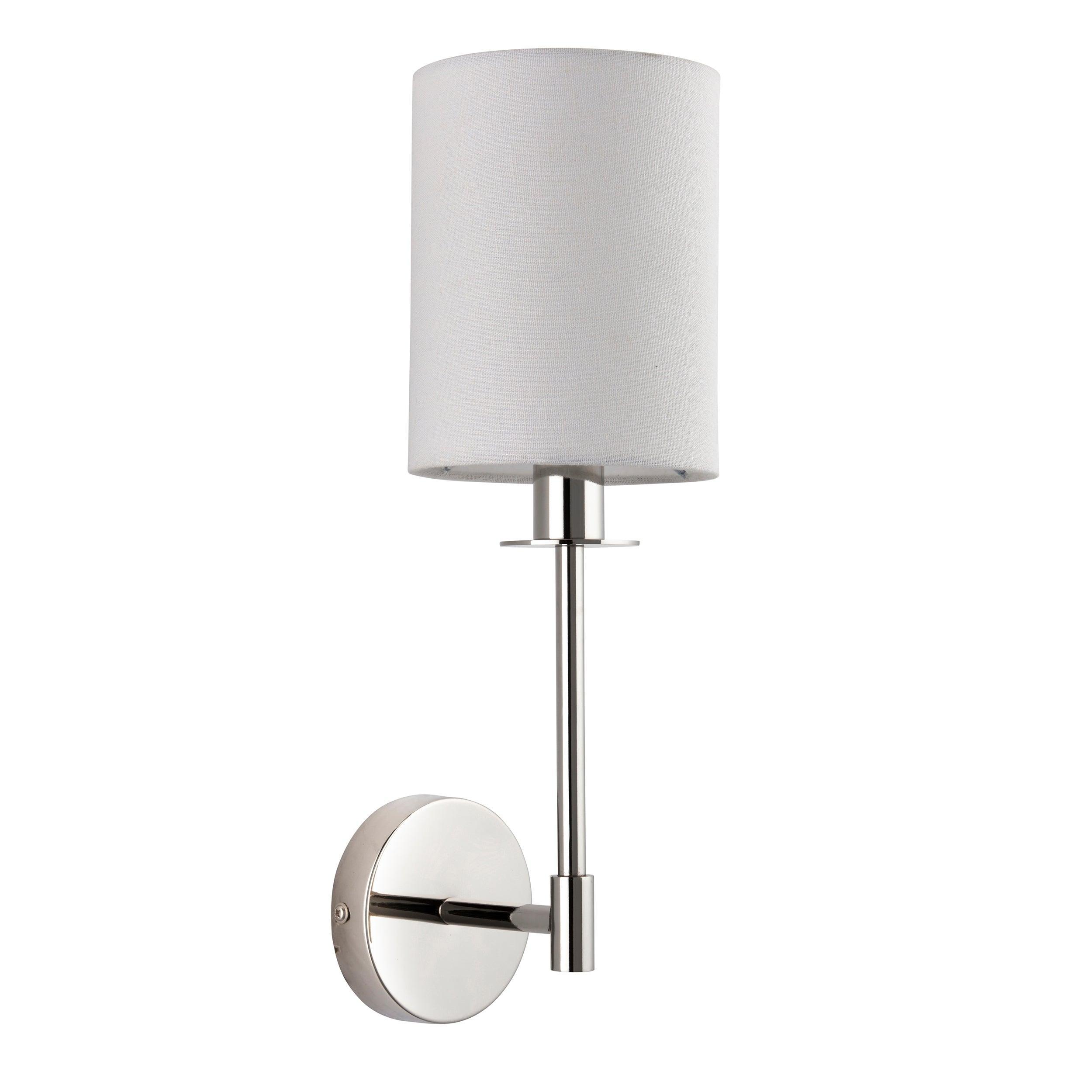 martine nickel wall light with vintage white shade close fitting image