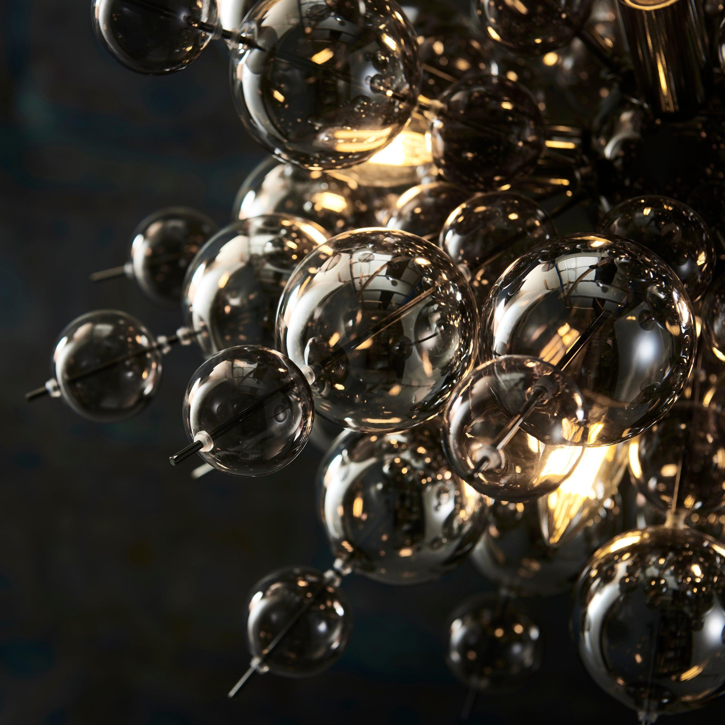 Dreamscape Black Chrome Pendant With Tinted Glass Spheres-Ceiling Pendant Lights-Living Lights-6-Tiffany Lighting Direct