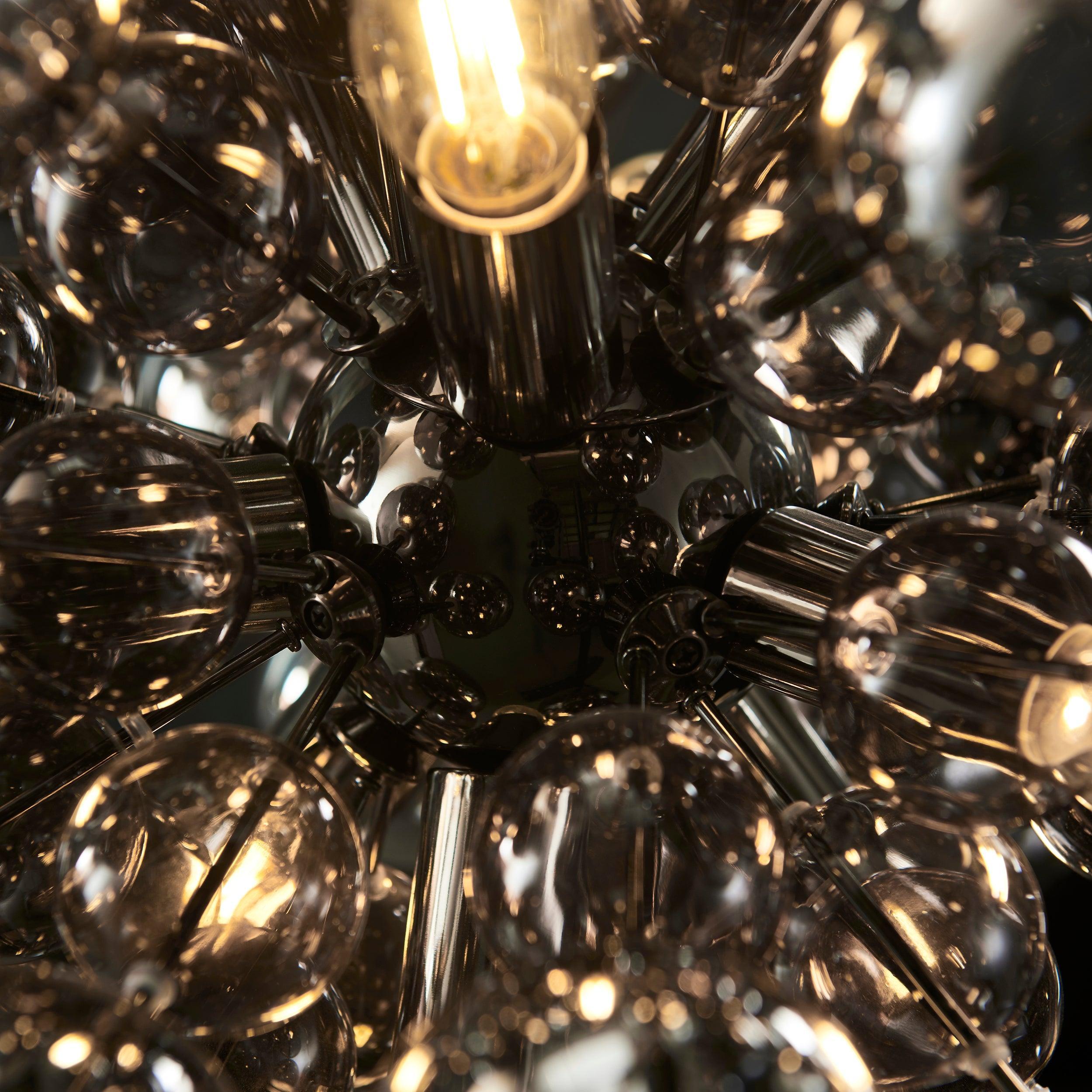 Dreamscape Black Chrome Pendant With Tinted Glass Spheres-Ceiling Pendant Lights-Living Lights-7-Tiffany Lighting Direct