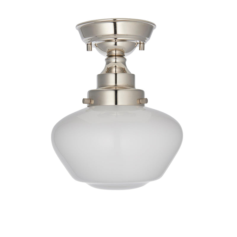 Westbourne Nickel Semi-Flush Ceiling Light - Clear Opal Shade image 6