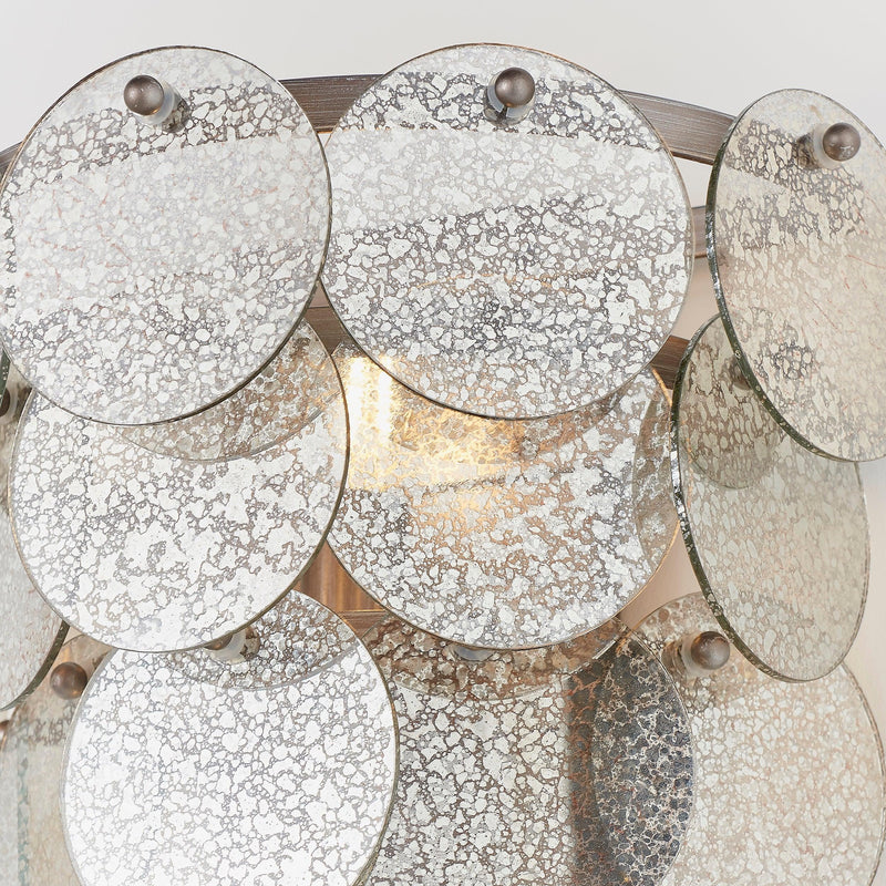 Littlehampton Silver & Mercury Glass Discs Wall Light