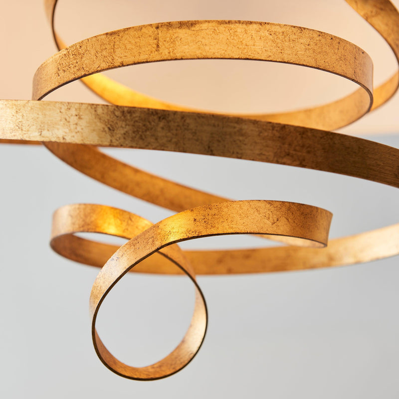 Harleston 3 Light Gold Modern Pendant With Ivory Shade